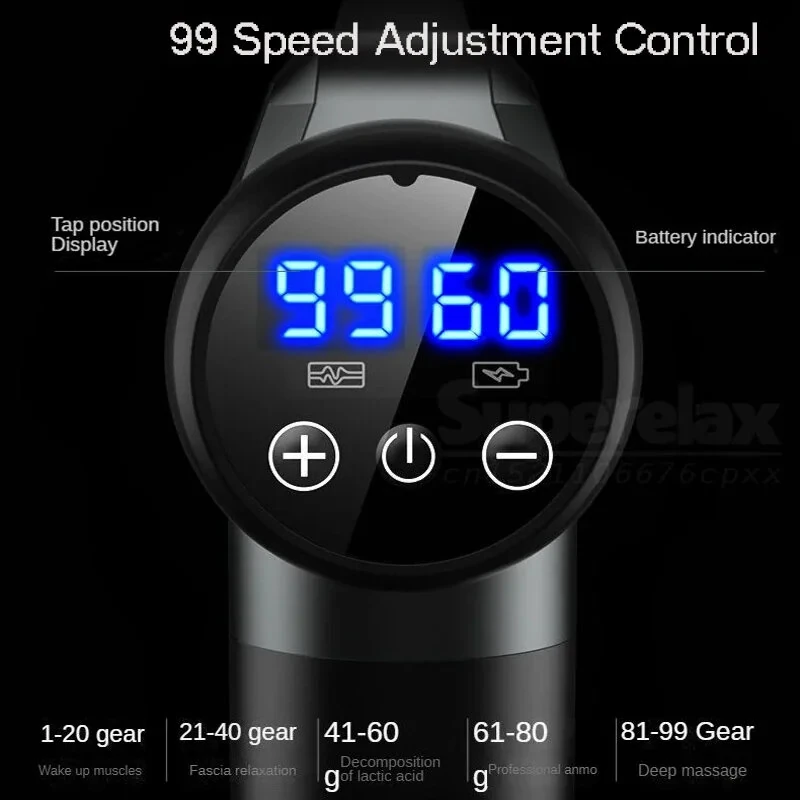 (image for) Konka A2 Massage Gun 8 Message Heads 99 Adjustable Gears Fascia Gun Brushed Motor 1500mAh Battery